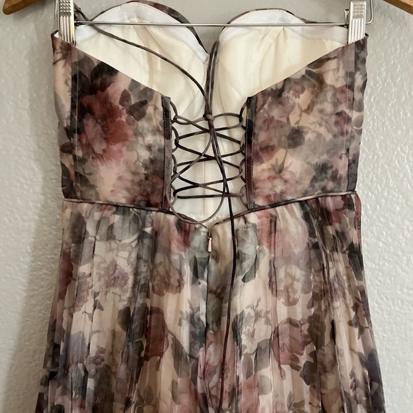 Most Beautiful Day Ivory Multi Floral Print Organza Maxi Dress - Picture 8 of 9